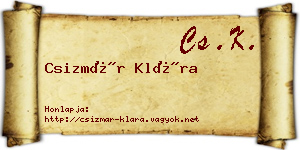 Csizmár Klára névjegykártya